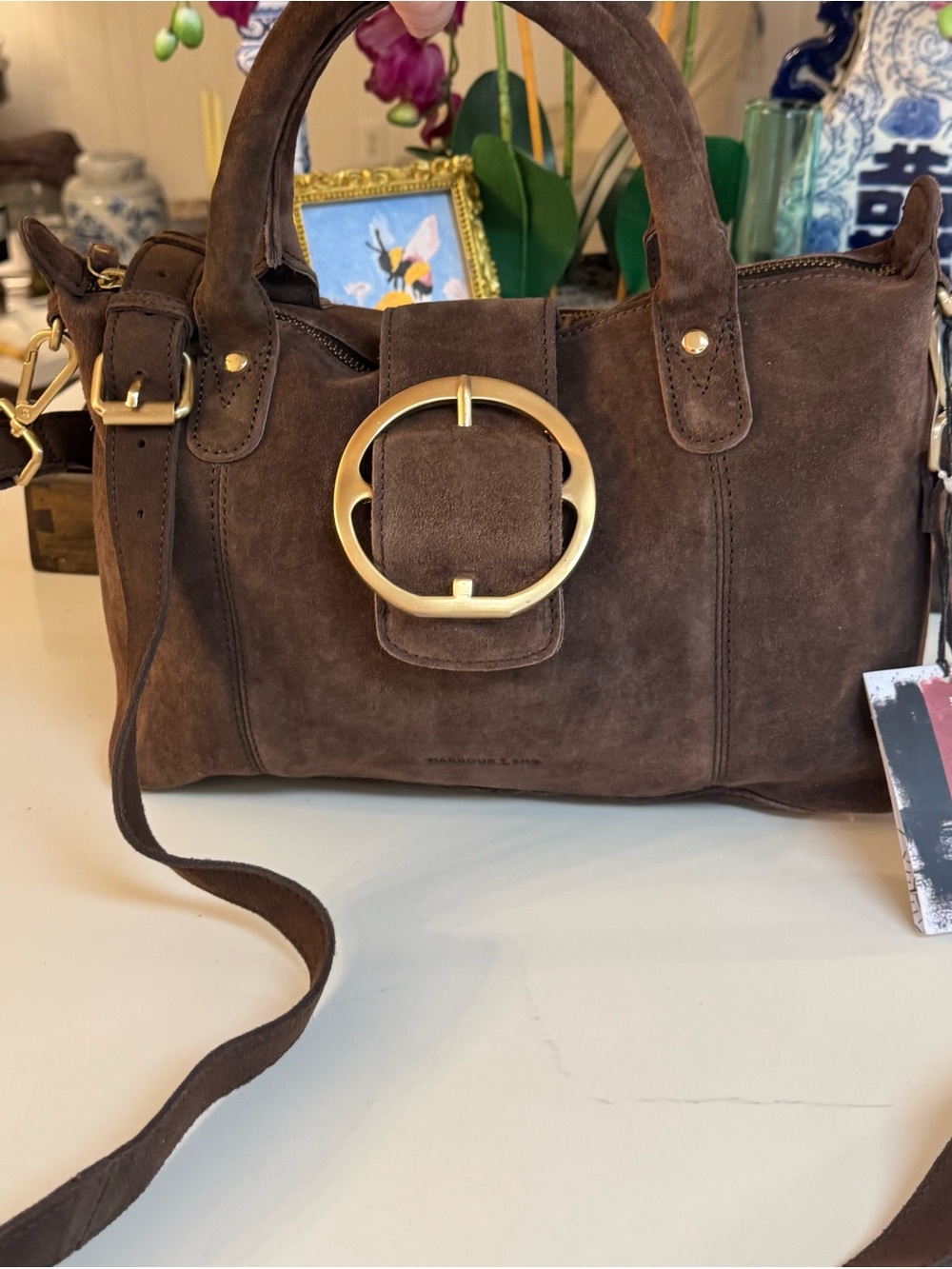 🤎 NWT HARBOR  ⚓️ 2nd BROWN SUEDE LEATHER TOTE! 🤎🤎